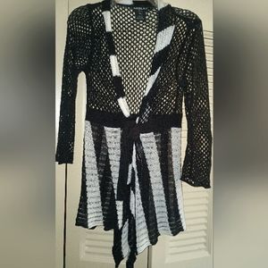 Black and White NESLAY Paris fishnet style cardigan